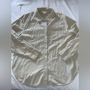 H&M Tan Casual Button Down Shirt with Long Sleeves